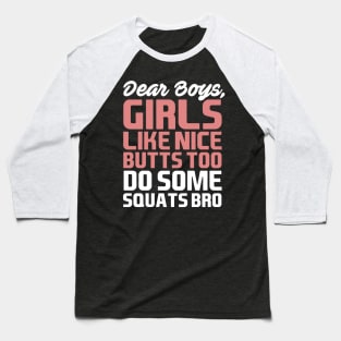 Womens Burpees and Squats graphic for a Fitness Lover Baseball T-Shirt